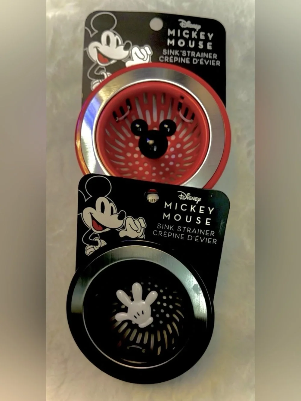 Disney Mickey Mouse Kitchen Sink Strainer Set - Red and Black